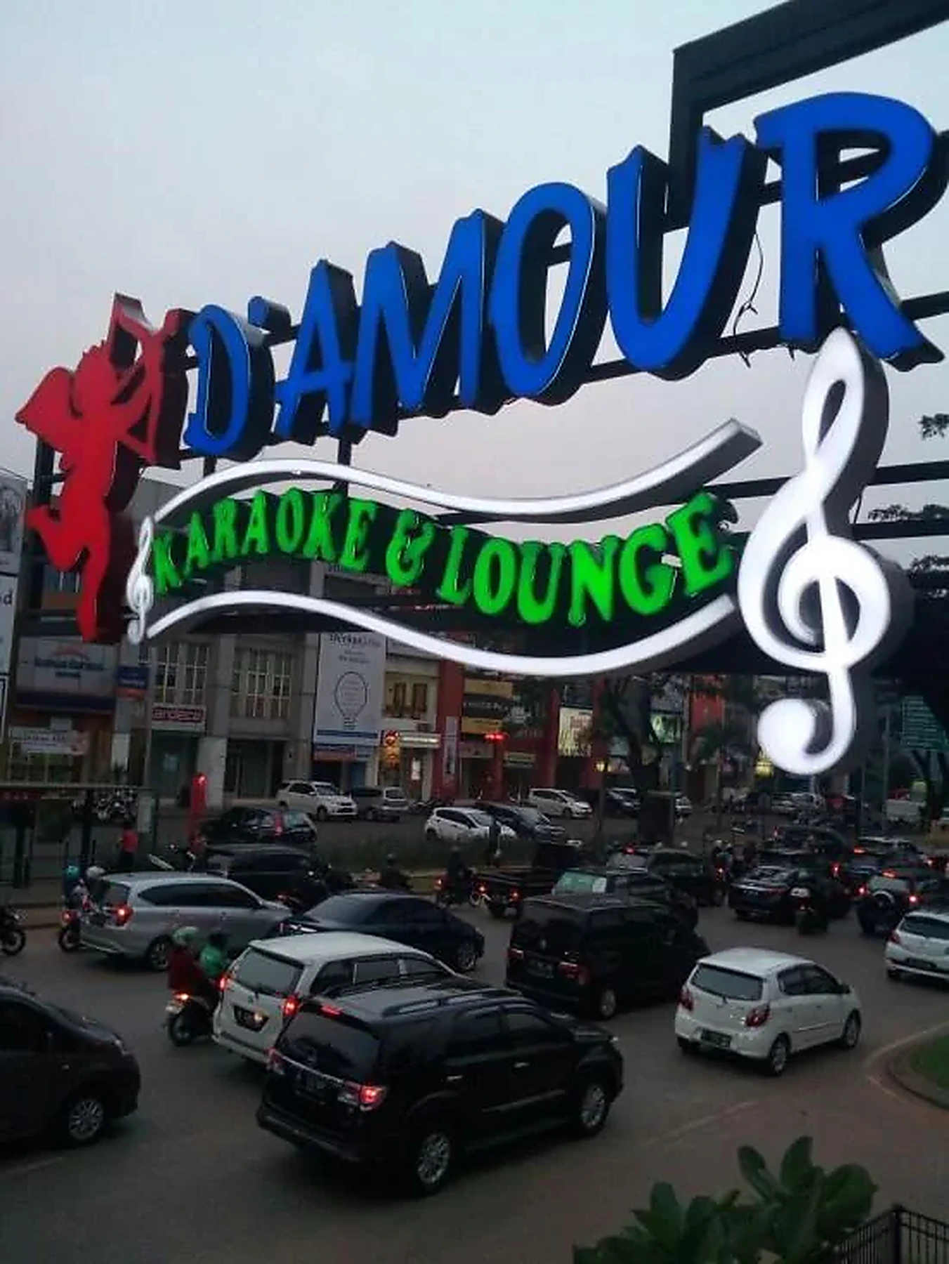 D Amour Karaoke illuminated signage
