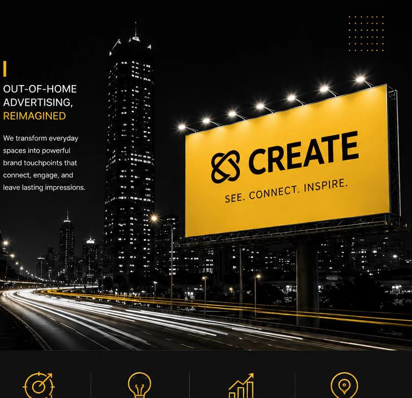 Large-format CREATE billboard in an urban environment